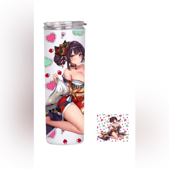 Japanese Kimono Drinking Girl Semi handmade special gift - Picture 1 of 2